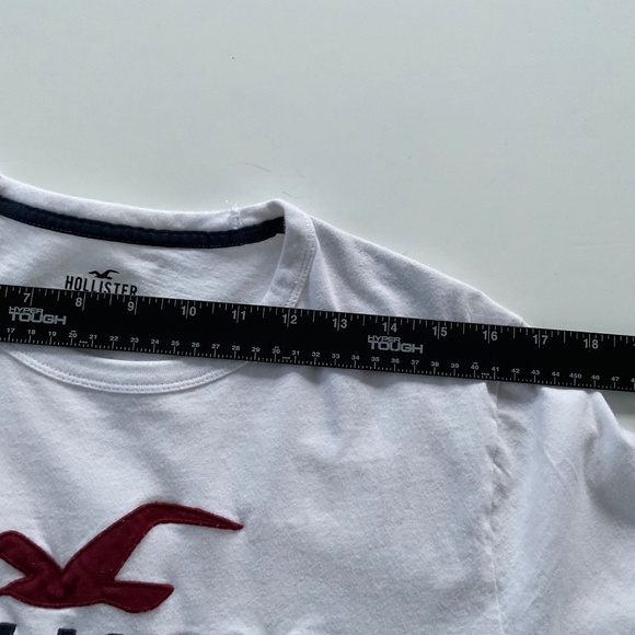 Hollister Mens T-Shirt Short Sleeve Sz L White California Red Logo Y2K Classic - Picture 6 of 7